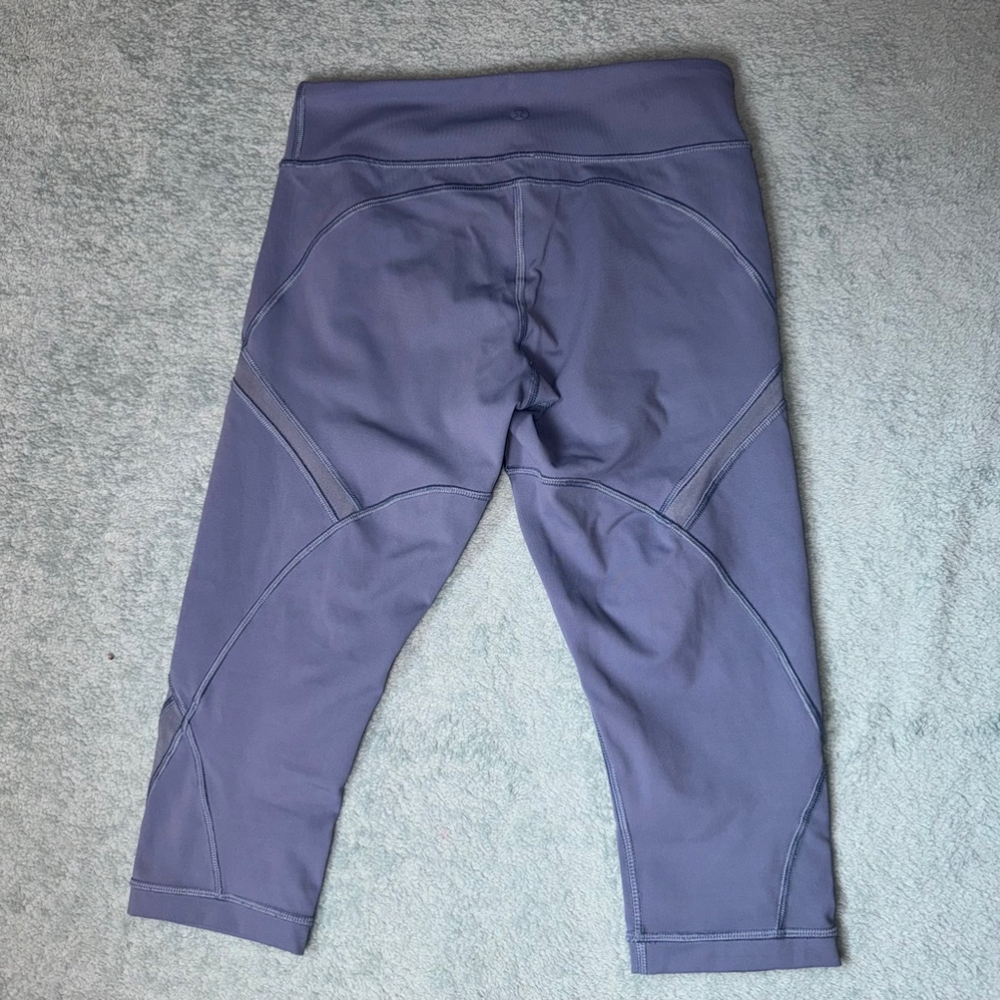 Women's Lululemon Leggings Crop Mesh Steel Blue Size 4 - Picture 2 of 9